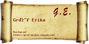 Gróf Erika névjegykártya